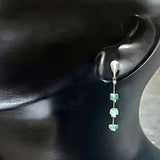 3 ocean tone roman glass beads on sterling drop posts