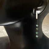 4 ocean tone tiny beads roman glass earrings on posts