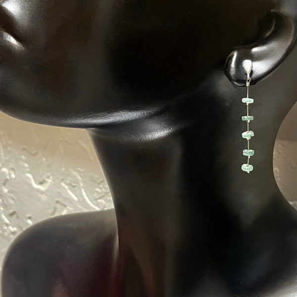 5 ocean tone roman glass disc earrings on drop posts