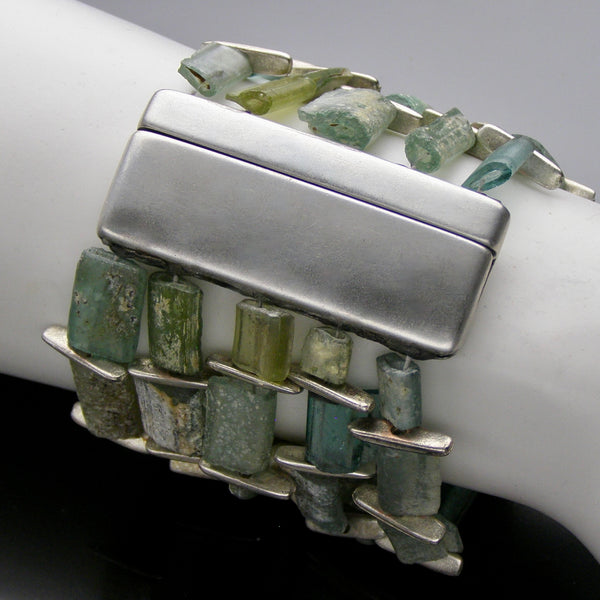 wide roman glass bracelet 5 str
