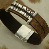 men's bracelet navajo rug design brown