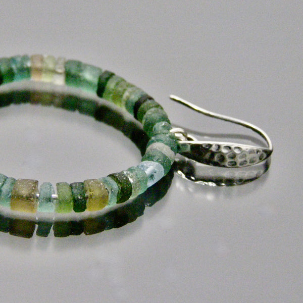 multi pastel colored roman glass hoops on French wires