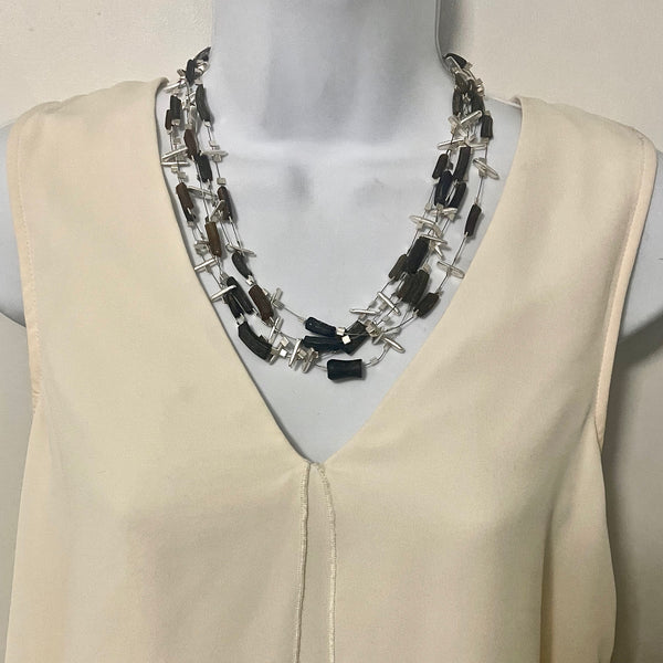 tobacco colored roman glass necklace