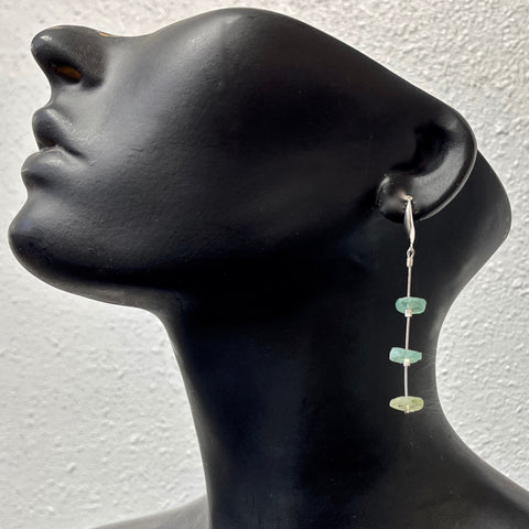 roman glass disc earrings on french wires