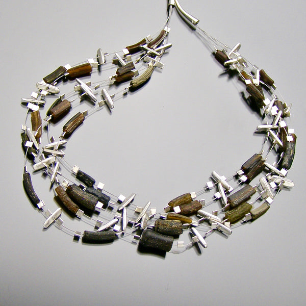 tobacco colored roman glass necklace