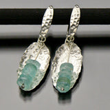 roman glass earrings on hammered french wires