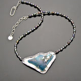 blue roman glass necklace