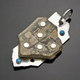 anasazi pendant with silver and turquoise dots