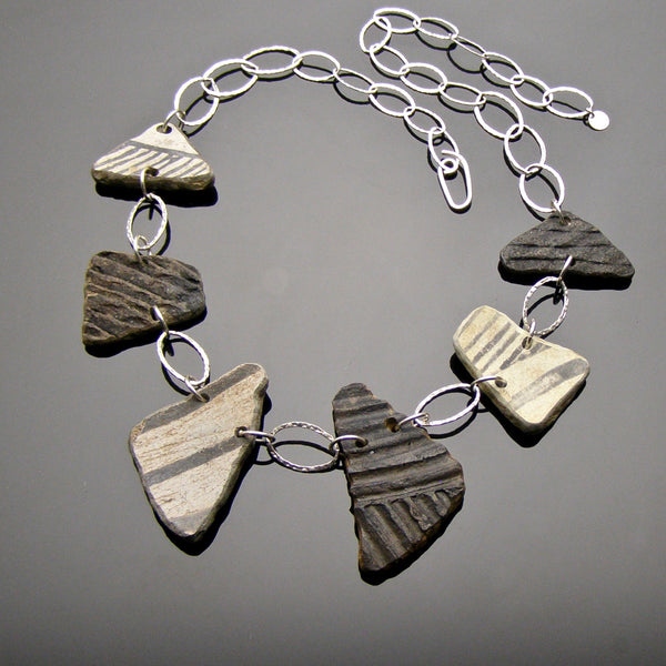 charcoal and grey anasazi necklace