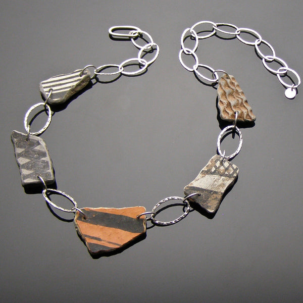 anasazi necklace with array of multi tone shards