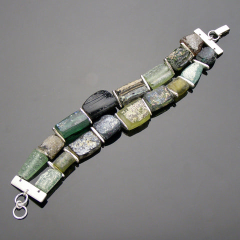 multi tone roman glass bracelet