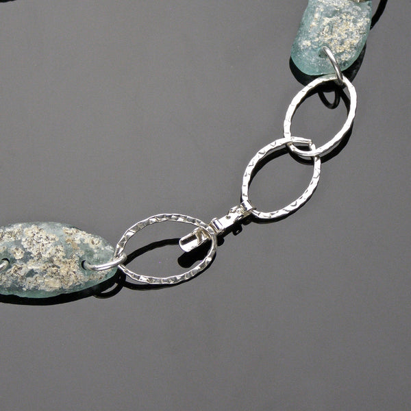 multi tone roman glass chain link necklace